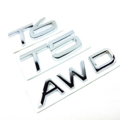 沃爾沃T5 T6 AWD車貼適用于S60V60S80XC60XC90改裝金屬尾標 10張起批